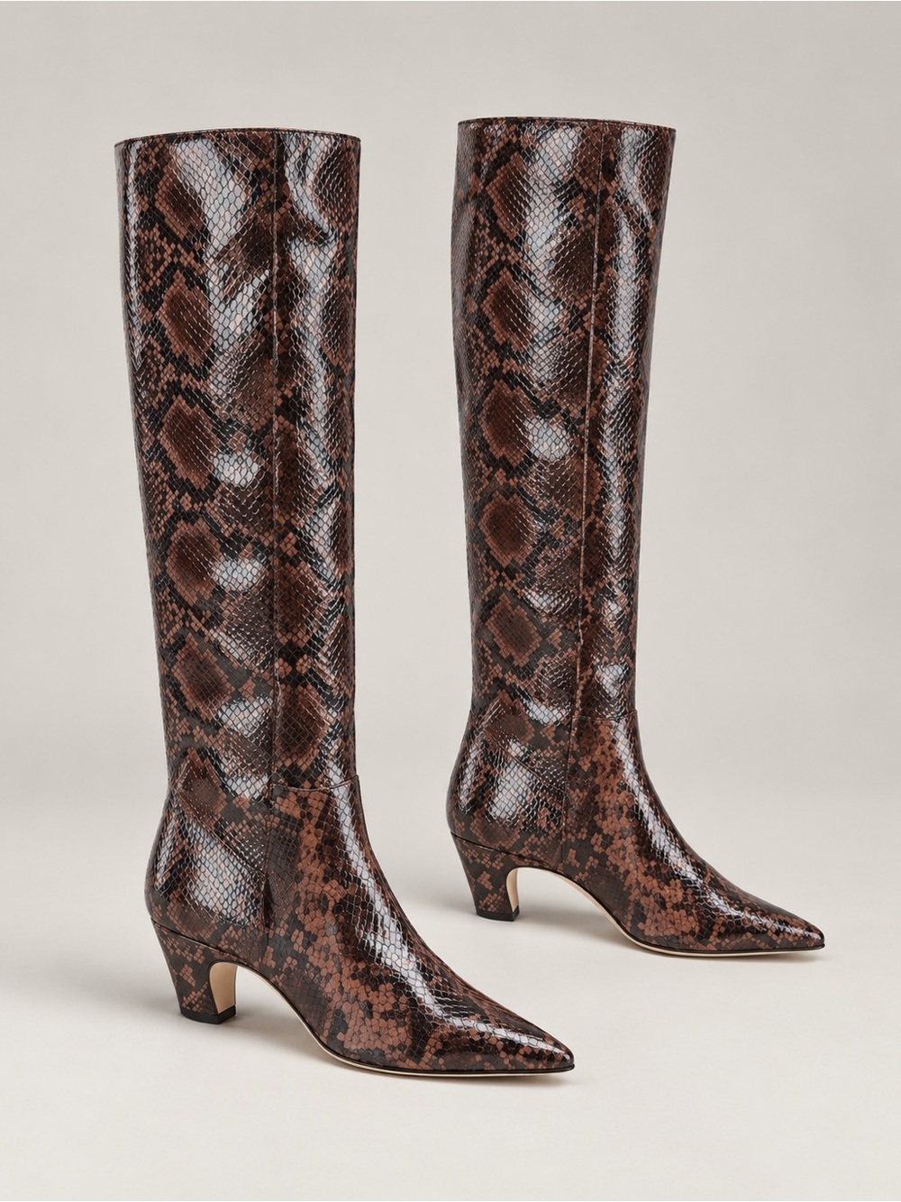 NWT Antonio Melani Mades Snake Patent Leather Tall Dress Boots Sz 7,5